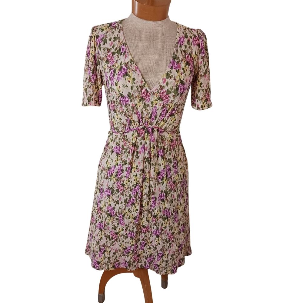 Size 6/Small/ MNG Mango Womens Floral Ditsy Dress Short Spring Packable